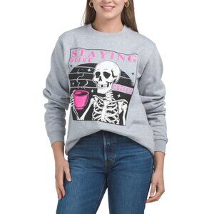 PACIFIC & CO Heather Grey Staying Alive Crew Neck Sweatshirt